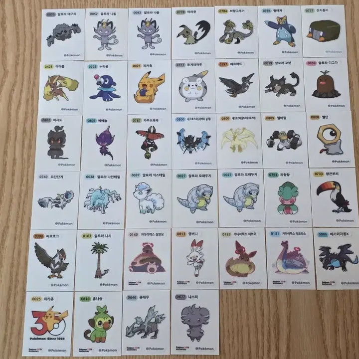 [BUNJANG] Pokemon Tteokbokki Stickers Bundle Set / 포켓몬 띠부씰 판매