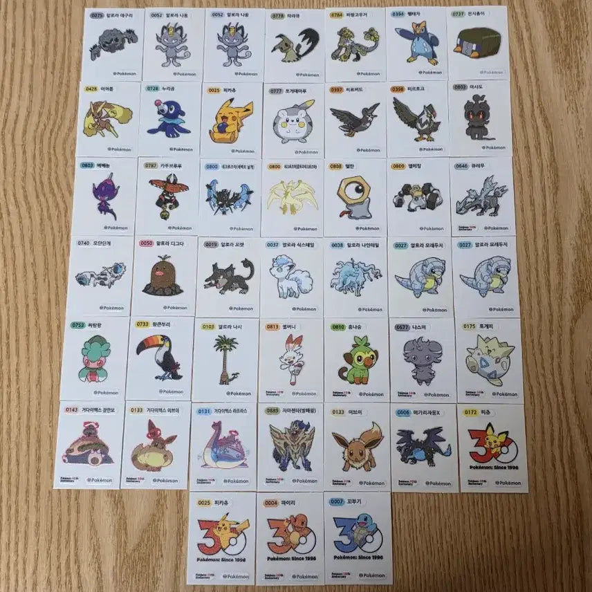 [BUNJANG] Pokemon Tteokbokki Stickers Bundle Set / 포켓몬 띠부씰 판매