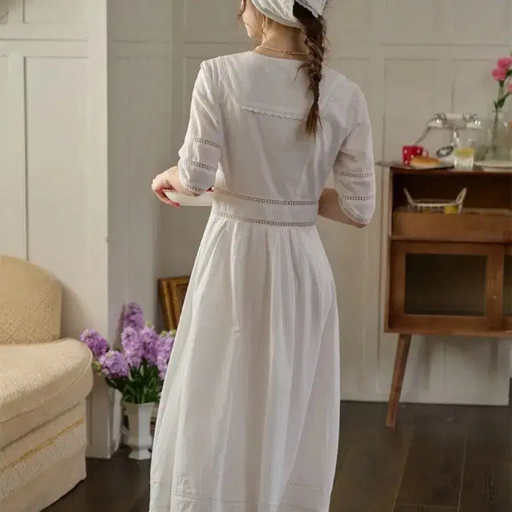 [BUNJANG] Simple Retro Fiona Sailor Collar Lace Dress / (새상품)심플레트로 FIONA 세일러카라 원피스