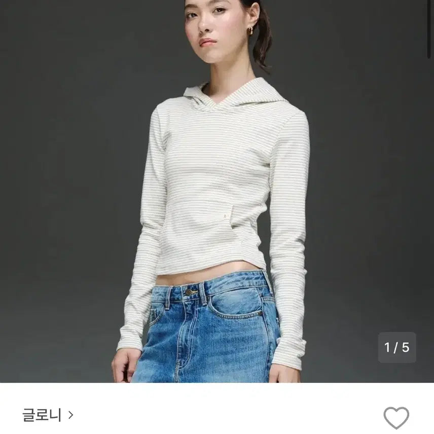 [BUNJANG] Glowny Comfort Hoodie Stripe L / 글로니 comfort hoodie stripe L