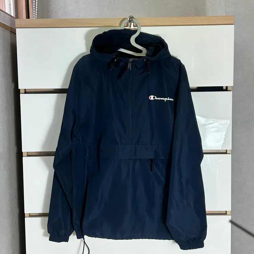 [BUNJANG] Champion Navy Anorak Windbreaker / 챔피온 네이비 아노락 바람막이 고프코어 M