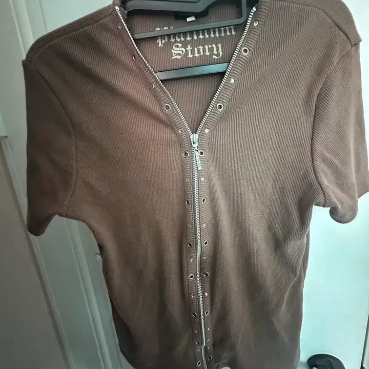 [BUNJANG] W2K Vintage Zip-up Knit Top / 빈티지 반팔 니트 와투케 집업 갸루 펑크 데스라이즈