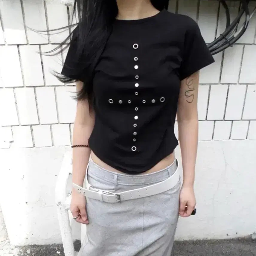[BUNJANG] 0104 Patch Rivet T-Shirt / 0104 공일공사 PATCH RIVET T-SHIRT 새상품