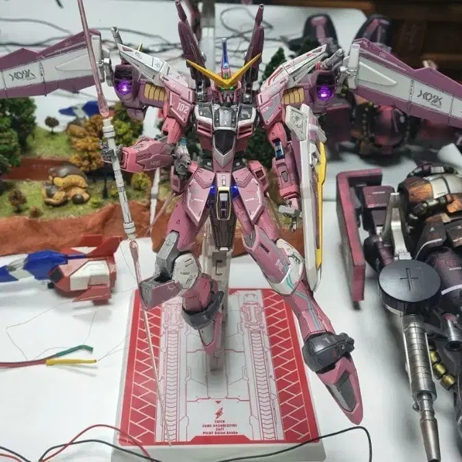[BUNJANG] Gundam Destiny Asuka Custom LED Painted Complete Model / 건담 데스티니 아스카 커스텀 Led 도색 완성품