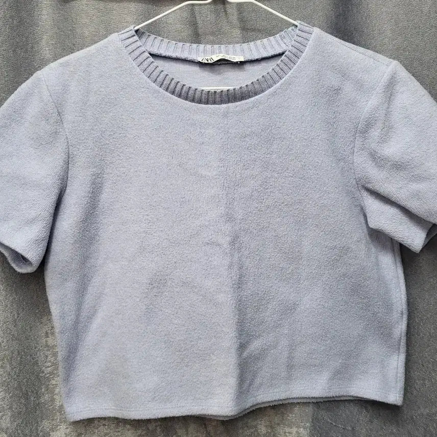 [BUNJANG] ZARA Knit Short Sleeve T-Shirt (Size L / Light Purple) / ZARA 자라 니트 반팔 티셔츠 (L사이즈/연보라)