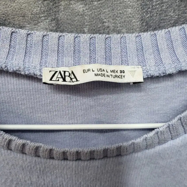 [BUNJANG] ZARA Knit Short Sleeve T-Shirt (Size L / Light Purple) / ZARA 자라 니트 반팔 티셔츠 (L사이즈/연보라)