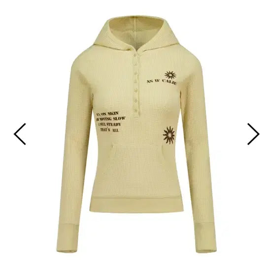 [BUNJANG] As if calie Waffle Hoodie Yellow / As if calie 와플 후드