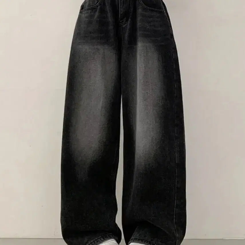 [BUNJANG] Washing Pin Tuck Long Oversized Fit Pants (Black) / 워싱 핀턱 롱 오버핏(블랙)