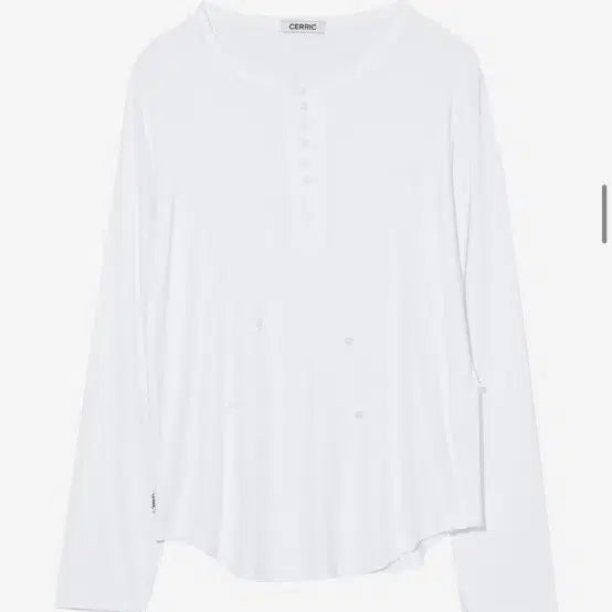 [BUNJANG] Seric Rayon Henley Neck Top T-Shirt / 세릭 레이온 헨리넥 탑 티셔츠 button henley neck