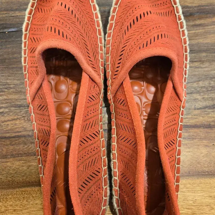 [BUNJANG] Coach Orange Espadrille Slip-On Shoes / 코치 오렌지 에스파드류 슬립온