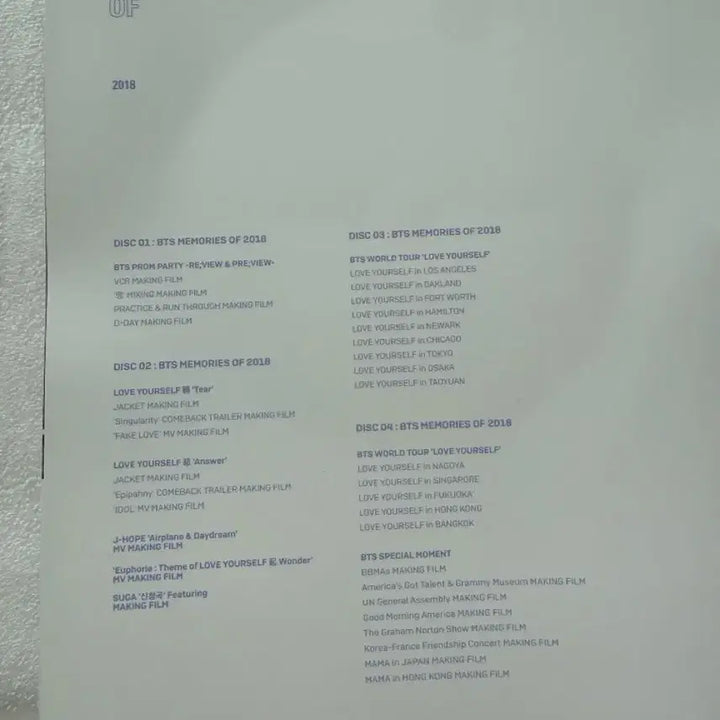 [SOLD OUT] 2018 방탄 메모리즈 dvd (+남준 포카)