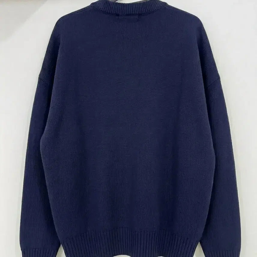 [BUNJANG] AMI Big Heart Oversized Intarsia Knit Sweater (Nautical Blue) - Size L / [L] 아미 빅 하트 오버사이즈 인타르시아 니트 (노틱블루)