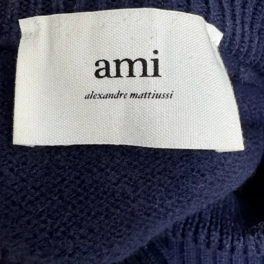 [BUNJANG] AMI Big Heart Oversized Intarsia Knit Sweater (Nautical Blue) - Size L / [L] 아미 빅 하트 오버사이즈 인타르시아 니트 (노틱블루)
