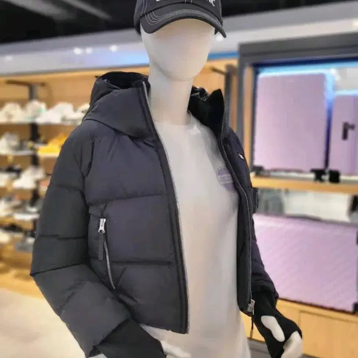[BUNJANG] National Geographic Short Padded Jacket Black / 내셔널지오그래픽 숏패딩 블랙