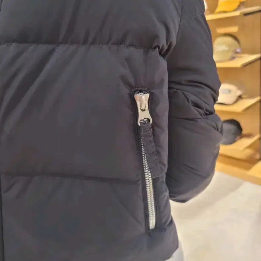[BUNJANG] National Geographic Short Padded Jacket Black / 내셔널지오그래픽 숏패딩 블랙