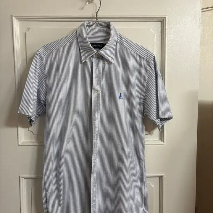 [BUNJANG] Beanpole Striped Short Sleeve Shirt / 빈폴 스트라이프 셔츠 남방
