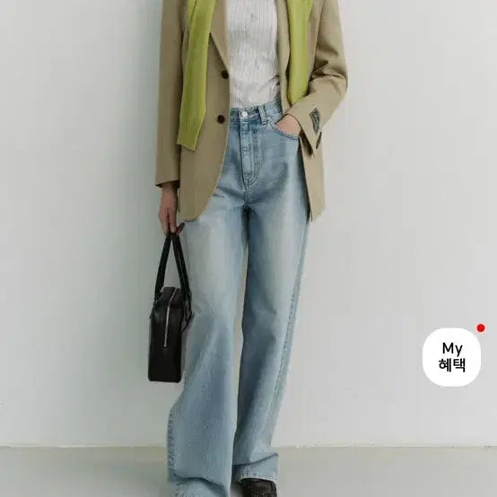 [BUNJANG] Dunst Relaxed Wide Jeans Light Blue S / 던스트 와이드진 라이트블루 S