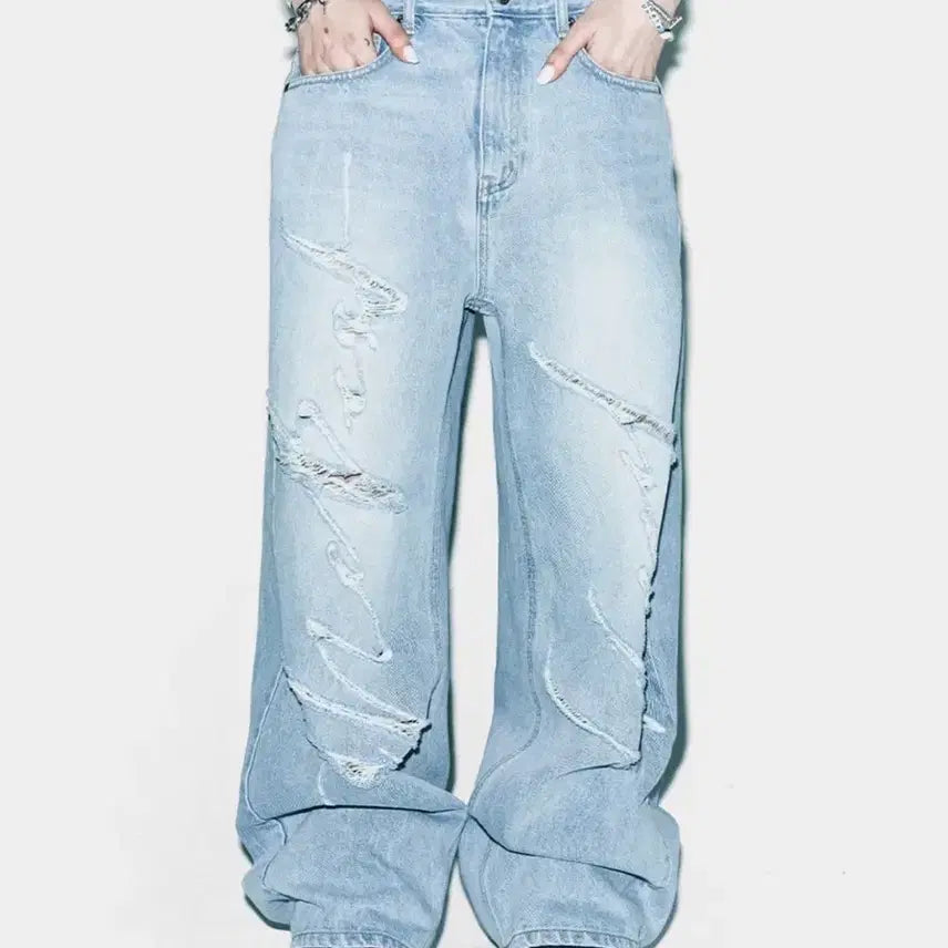 [SOLD OUT] 와이이이엘 SIGNATURE LOGO DENIM LIGHT BLUE