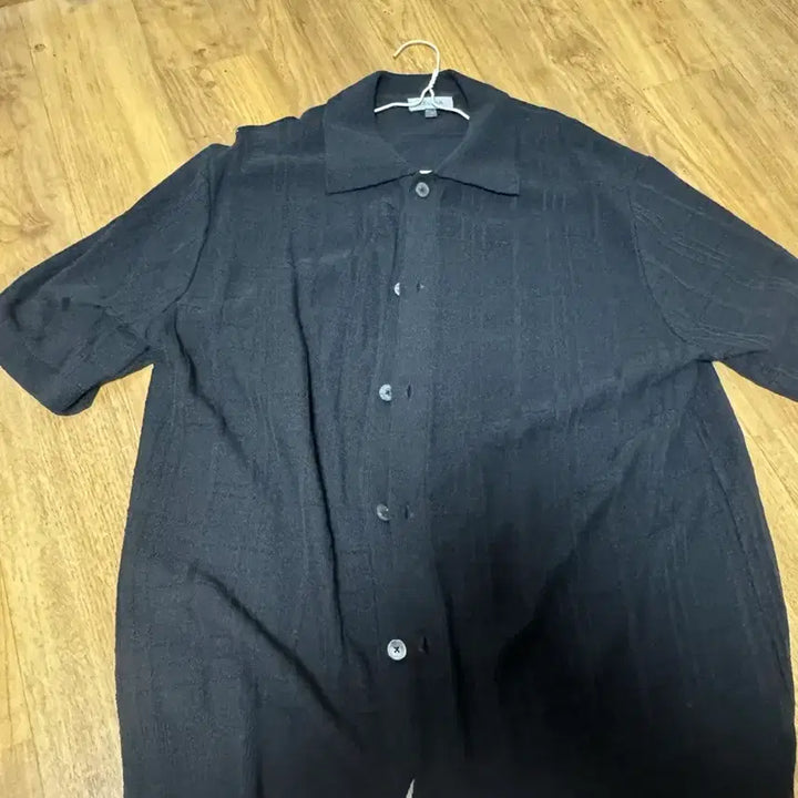 [BUNJANG] Vellie Shadow Check Short Sleeve Cardigan Black / 벨리에 쉐도우 체크 반팔 가디건 블랙 100