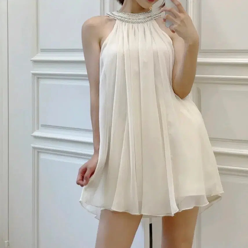 [SOLD OUT] 수입의류 쉬폰큐빅원피스 제이지 애셔