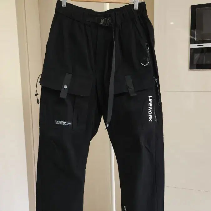 [SOLD OUT] 라이프워크 카고 팬츠 블랙 허리밴딩
