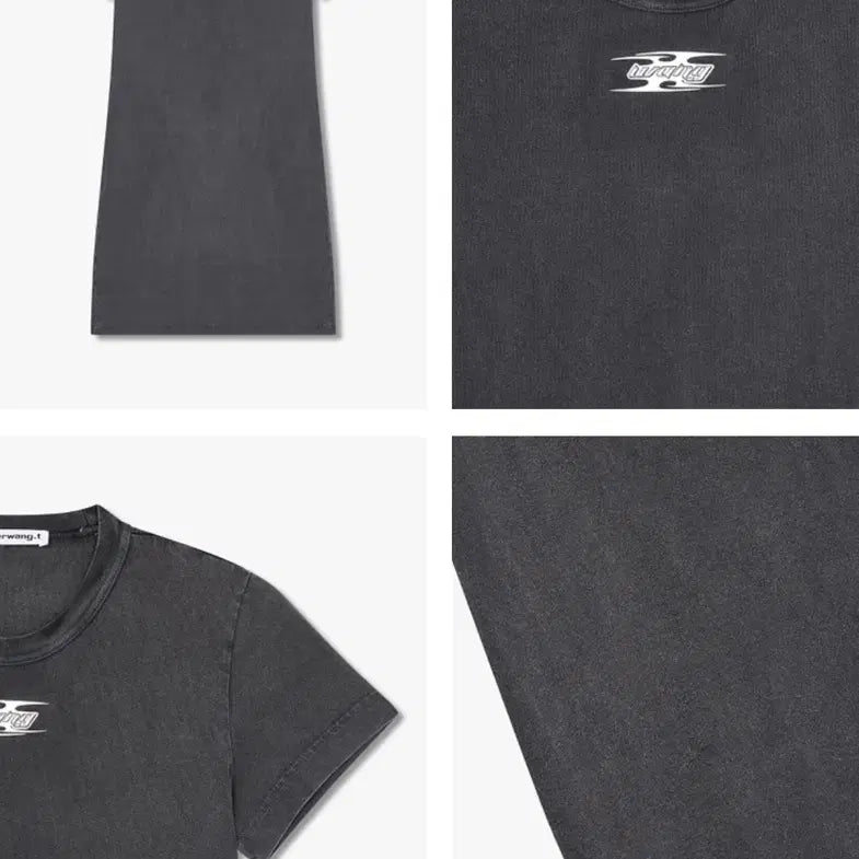[SOLD OUT] [XS] 알렉산더왕 알왕 로고 숏 슬리브 드레스 원피스 치마 워싱 블랙