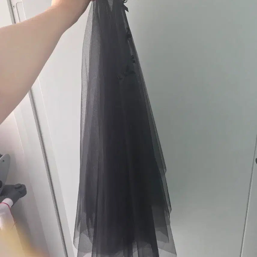 [BUNJANG] Gani Song Bridal Black Veil with Ribbon / 가니송 브라이덜 블랙 무드 베일 리본달림