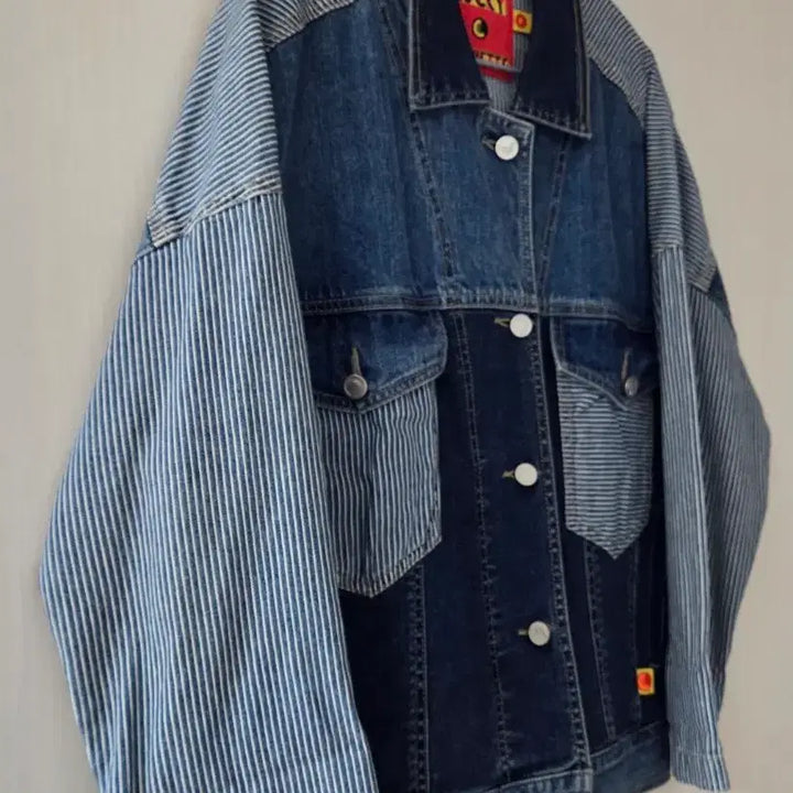 [BUNJANG] LUCKY CHOUETTE Striped Denim Jacket / 럭키슈에뜨 (LUCKY CHOUETTE) 스트라이프 청자켓