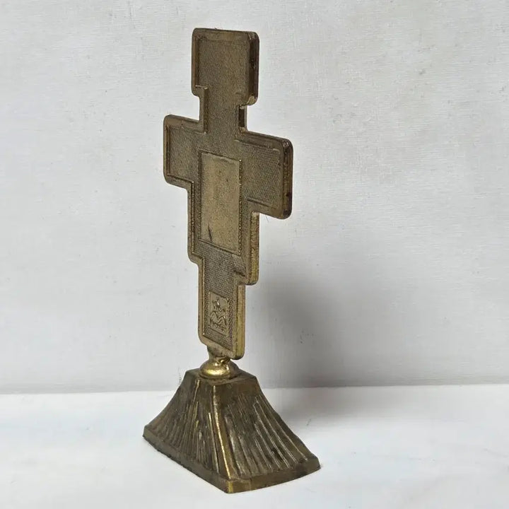 [BUNJANG] Damiano Cross Antique Golden Color Painted Item / 황동 다미아노 십자가 빈티지 앤틱 황금색 채색 십자가 예수님
