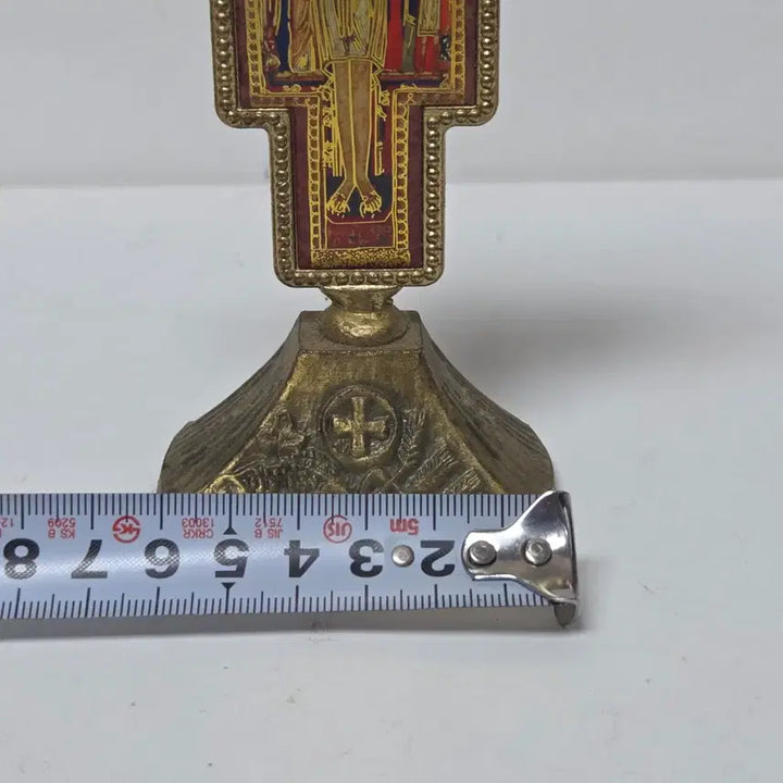 [BUNJANG] Damiano Cross Antique Golden Color Painted Item / 황동 다미아노 십자가 빈티지 앤틱 황금색 채색 십자가 예수님