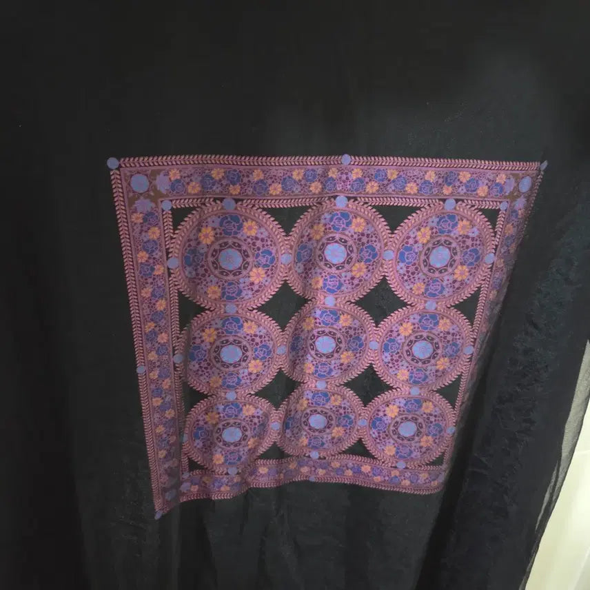 [BUNJANG] Anna Sui Black Bandana See-through Short Sleeve Shirt / 안나수이 블랙 반다나 시스루 반팔 (새옷) 미착용.  사이즈66