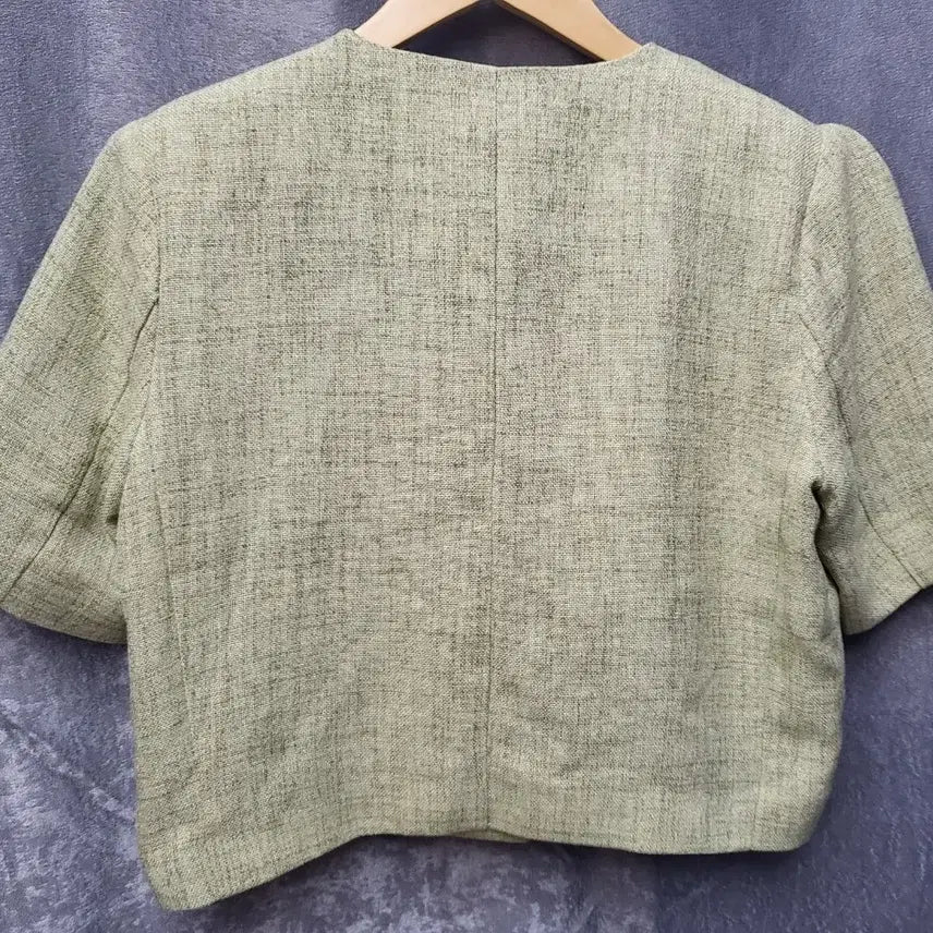 [BUNJANG] Piano Heaven Pistachio Short Sleeve Jacket (Olive) / piano heaven 피스타치오 반팔 자켓 (올리브)