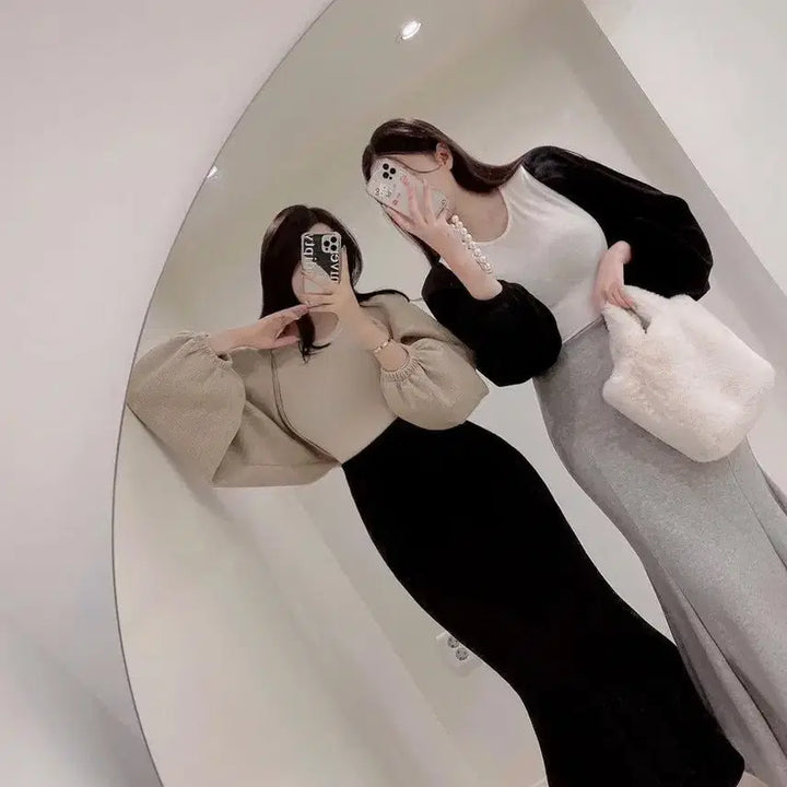 [BUNJANG] Mood Nine Beige Bolero Knit Cardigan / 무드나인 베이지 볼레로 니트 가디건