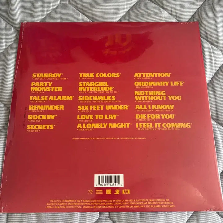 [SOLD OUT] 미개봉) 위켄드 Starboy LP 팝니다! (Red vinyl)