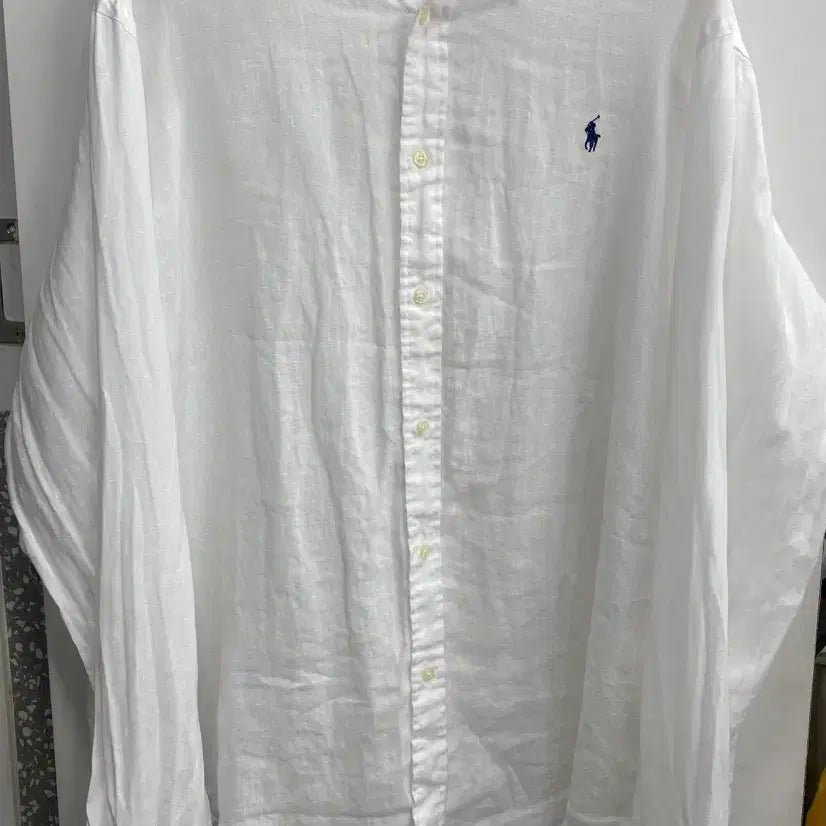 [BUNJANG] Polo Ralph Lauren Linen Shirt (White) / [2~3XL/신형큐알인증] 정품 폴로 랄프로렌 qr판 린넨 셔츠 화이트