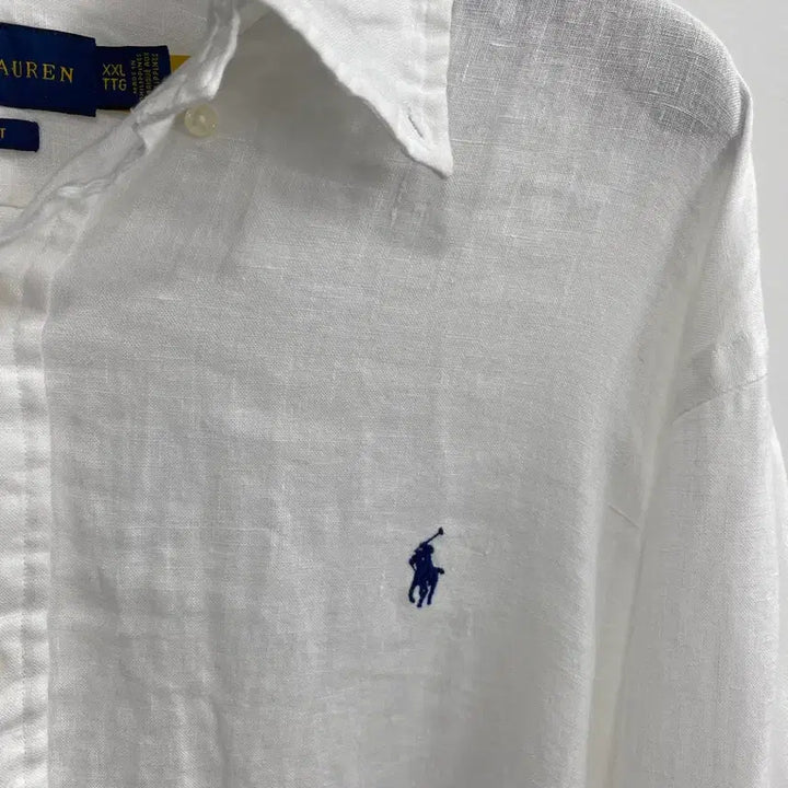[BUNJANG] Polo Ralph Lauren Linen Shirt (White) / [2~3XL/신형큐알인증] 정품 폴로 랄프로렌 qr판 린넨 셔츠 화이트