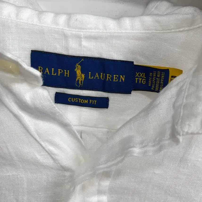 [BUNJANG] Polo Ralph Lauren Linen Shirt (White) / [2~3XL/신형큐알인증] 정품 폴로 랄프로렌 qr판 린넨 셔츠 화이트