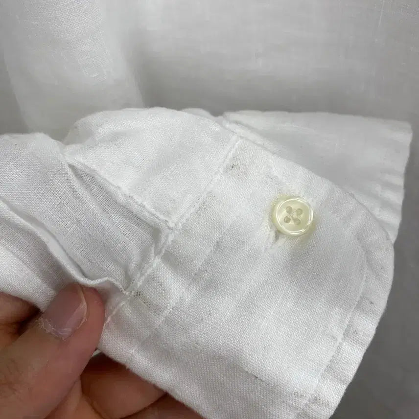 [BUNJANG] Polo Ralph Lauren Linen Shirt (White) / [2~3XL/신형큐알인증] 정품 폴로 랄프로렌 qr판 린넨 셔츠 화이트