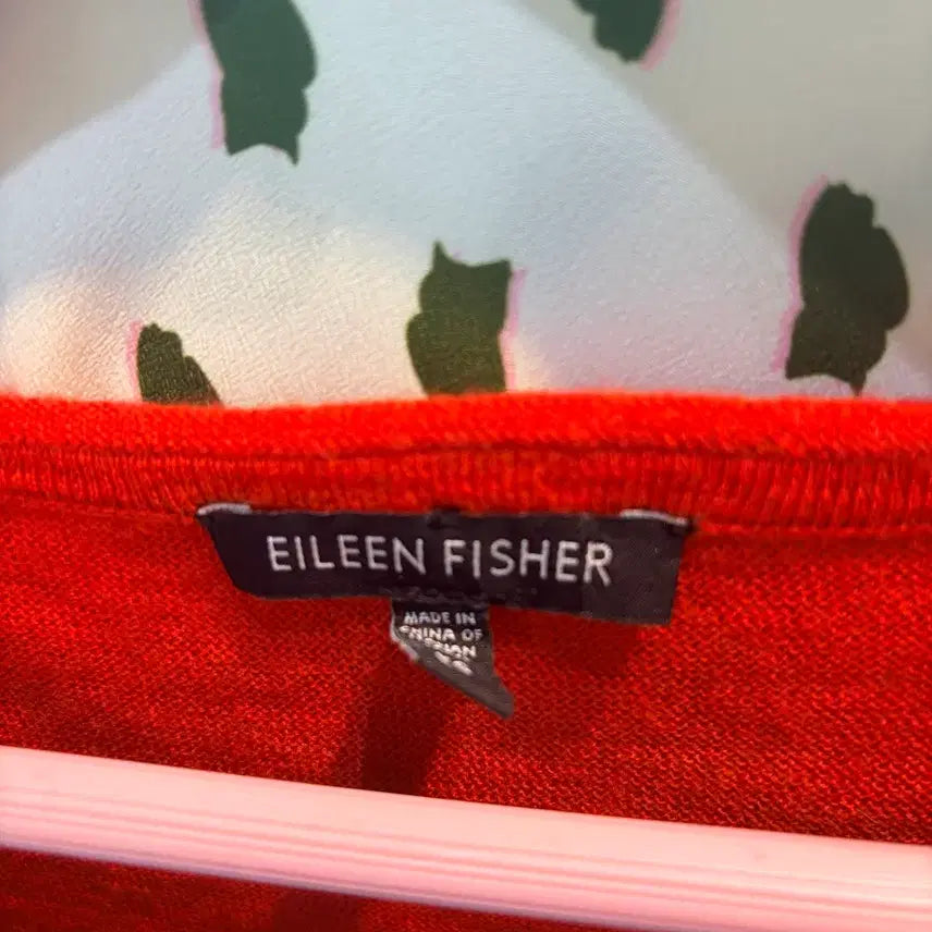 [BUNJANG] Eileen Fisher Red V-Neck Knit Sweater / 에일린 피셔 Eileen Fisher 빨간색 브이넥 니트