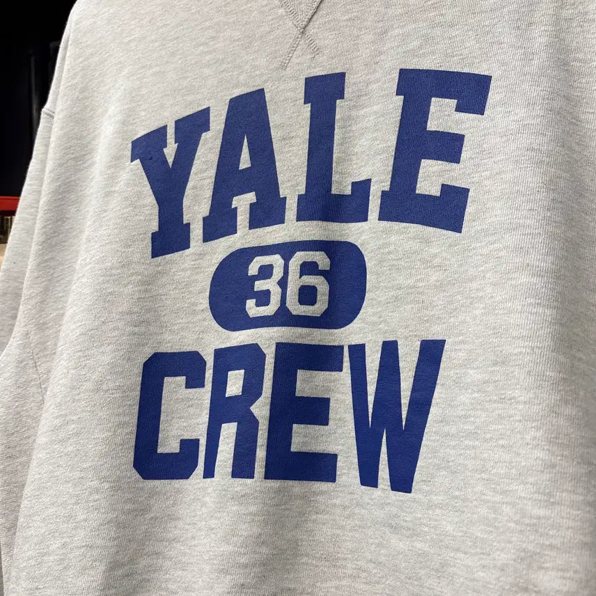 [BUNJANG] Yale Crew Heritage Lettering Heavyweight Sweatshirt / 예일 크루 헤리티지 레터링 헤비웨이트 스웻셔츠 N1215