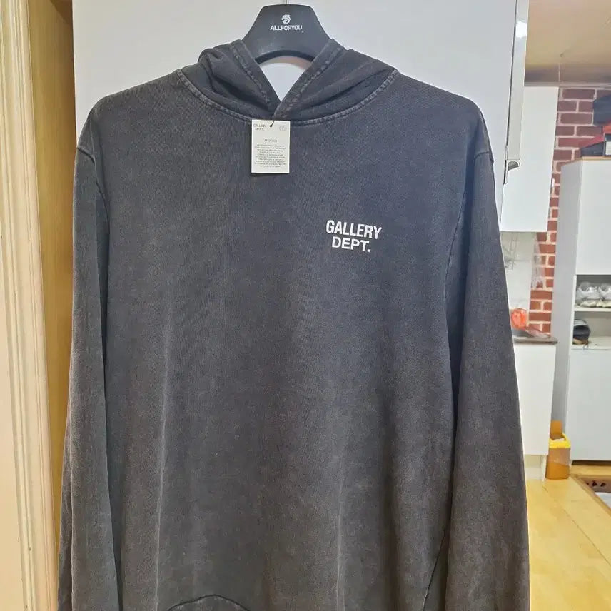 [SOLD OUT] 갤러리 디파트 후드티 차콜 HOLLYWOOD CA 슬리브 후드티 새상품