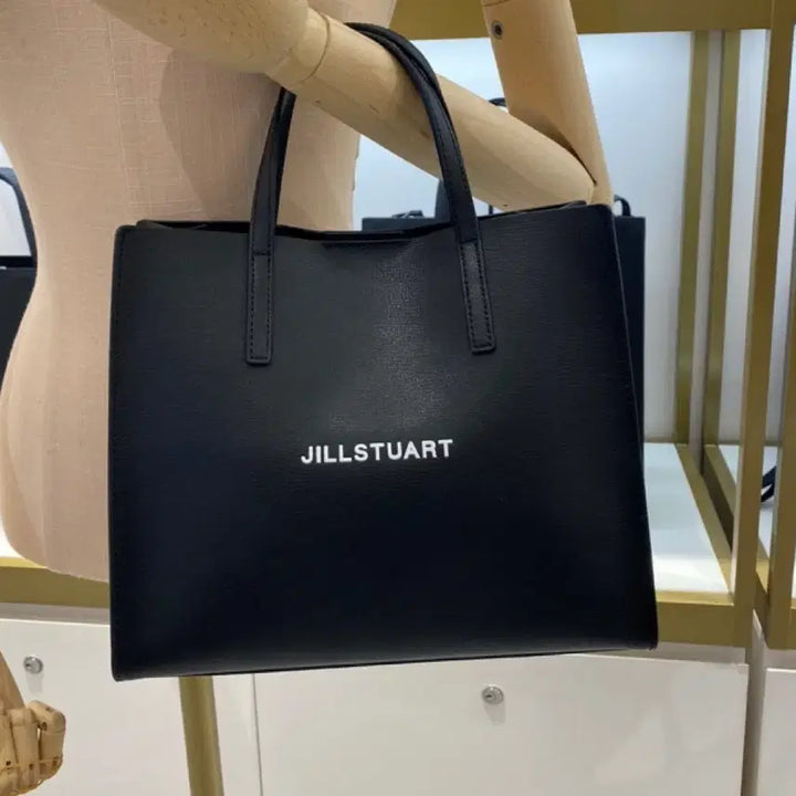 [BUNJANG] Jill Stuart New York Medium Tote Bag / 질스튜어트 뉴욕 토트백 미듐 20SS 블랙가죽 로고 레터링 미듐 토트백