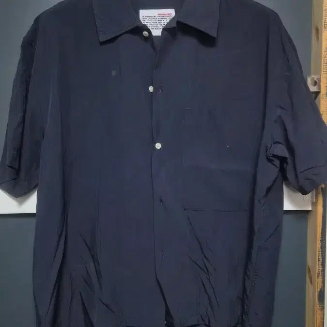 [BUNJANG] Birthday Suit Navy Short Sleeve Shirt / M) 벌스데이수트 네이비 반팔 남방 셔츠