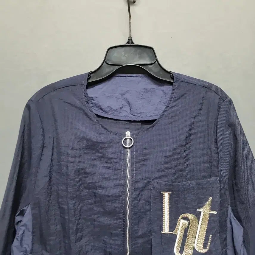 [BUNJANG] Embroidered Pocket Sheer Blouson 77 / 자수 포켓 시스루 블루종 77(새상품)