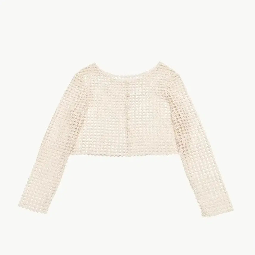 [BUNJANG] amomento Flower Lace Crop Cardigan / amomento 아모멘토 플라워 레이스 크롭 가디건