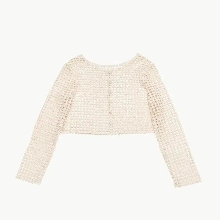 [BUNJANG] amomento Flower Lace Crop Cardigan / amomento 아모멘토 플라워 레이스 크롭 가디건