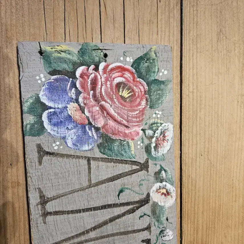 [SOLD OUT] 앤티크 꽃무늬 나무 간판