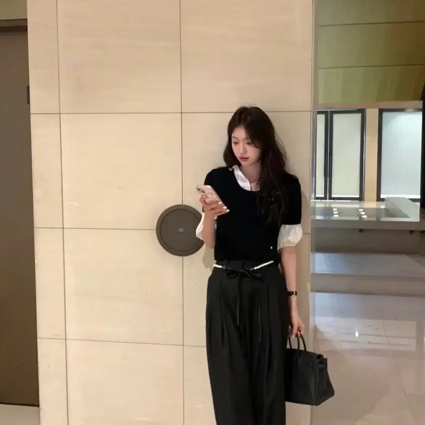 [BUNJANG] LePlain Cashmere Short Sleeve Knit / 르플레인 캐시미어 반팔니트