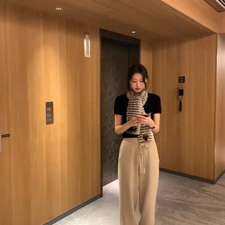 [BUNJANG] LePlain Cashmere Short Sleeve Knit / 르플레인 캐시미어 반팔니트
