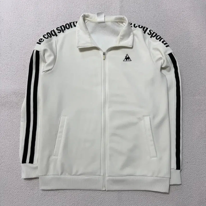[BUNJANG] Le Coq Sportif White Jersey Zip-up / 르꼬끄 져지 집업 흰색 화이트